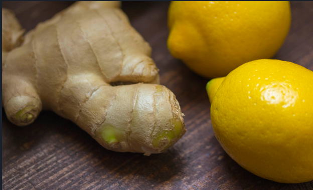 Lemon and Ginger used as a remedy for flu and cough